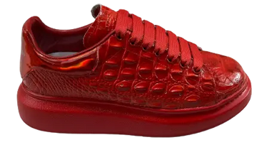 Exclusive Alexander McQueen Croc Skin Sneakers Metroutfits