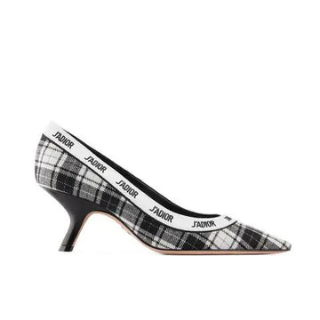 Christian Dior Women's Black White J’adior Tartan Pumps Metroutfits