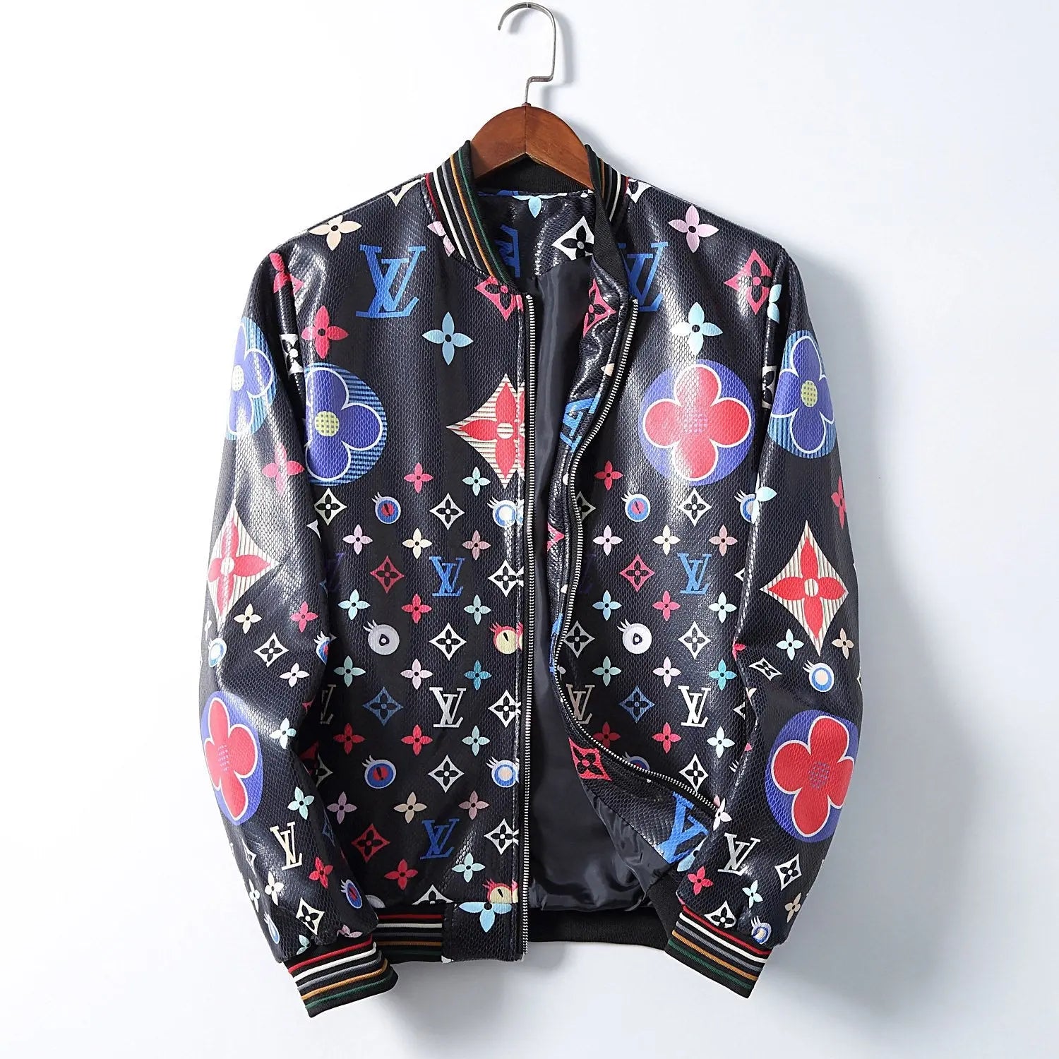 Louis Vuitton Men's Black Multicolor Designer Jacket Metroutfits