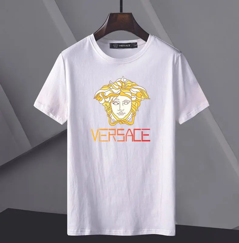 Versace Men's T-Shirt Black White Casual Wear Metroutfits