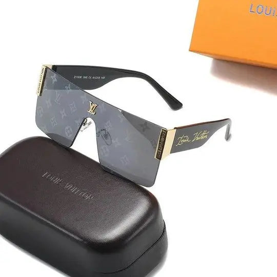 LV Watermark Large Frame Sunglasses Acetate Square UV Protection Metroutfits