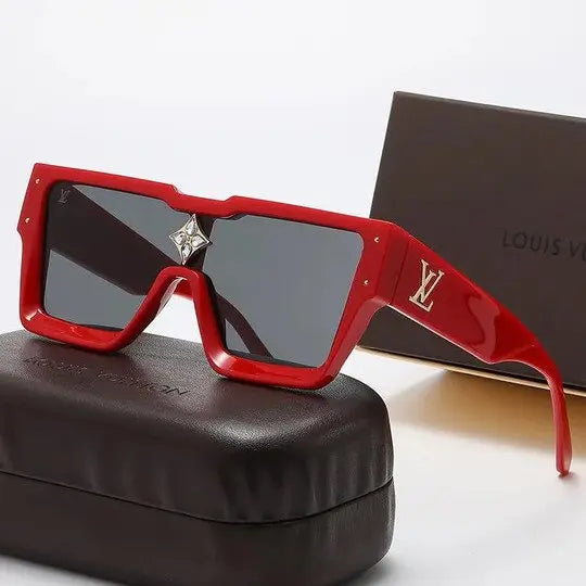 LV Unisex Square One-Piece Sunglasses Acetate Frame UV Protection Metroutfits