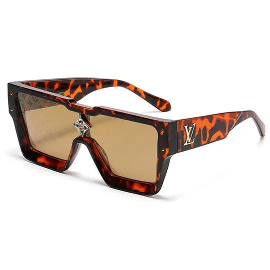 LV Unisex Square One-Piece Sunglasses Acetate Frame UV Protection Metroutfits
