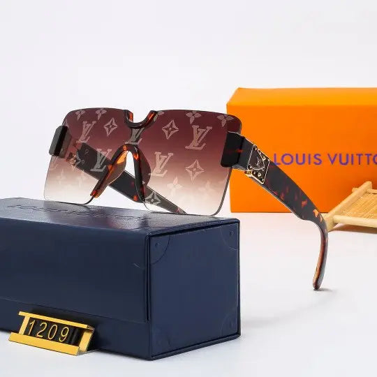 LV Large Frame Watermark Neutral Eyewear Unisex HD Lenses UV Protection Metroutfitstore