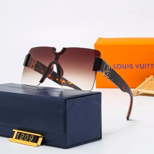 LV Large Frame Watermark Neutral Eyewear Unisex HD Lenses UV Protection Metroutfitstore