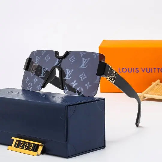 LV Large Frame Watermark Neutral Eyewear Unisex HD Lenses UV Protection Metroutfitstore