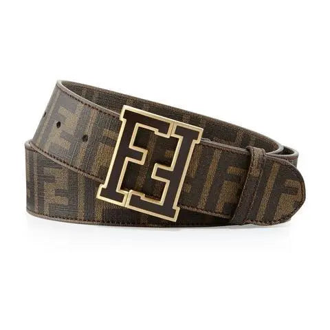 Fendi Canvas Belt Zucca Brown Monogram – New with Tag, Iconic FF Print Metroutfits