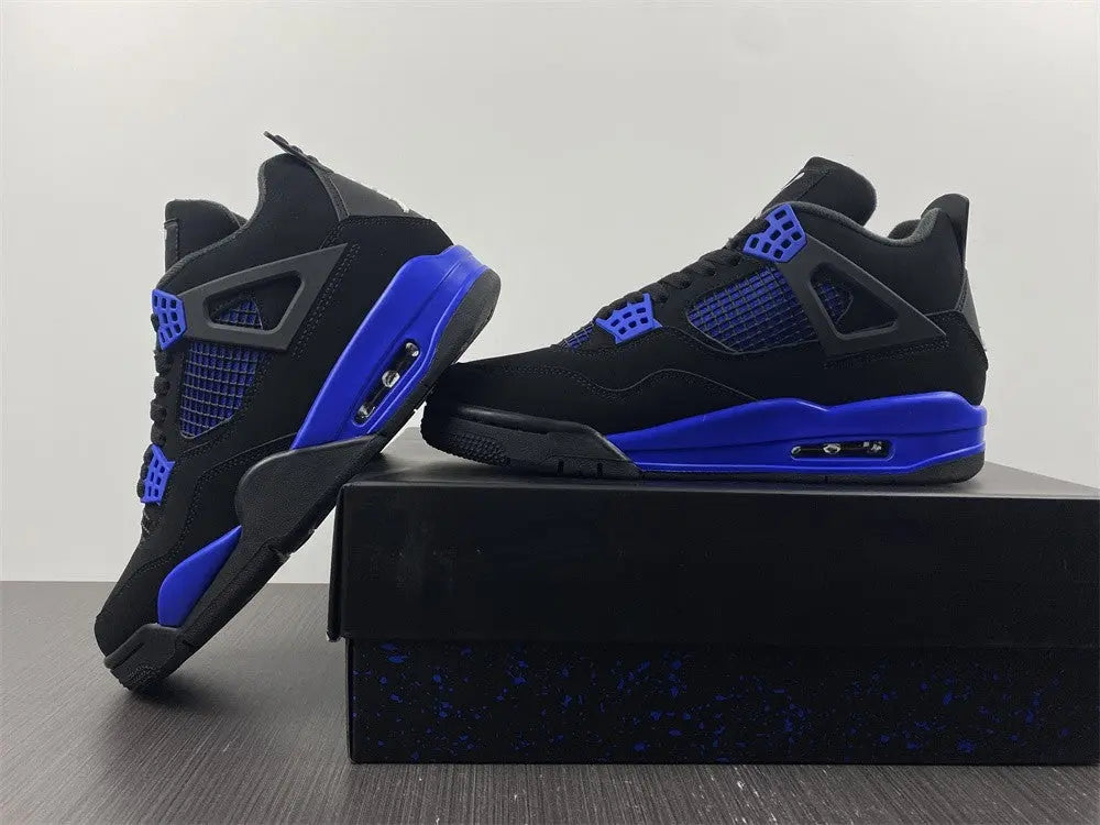 Jordan AJ4 “Black Game Royal” Retro Athletic Shoes Metroutfits