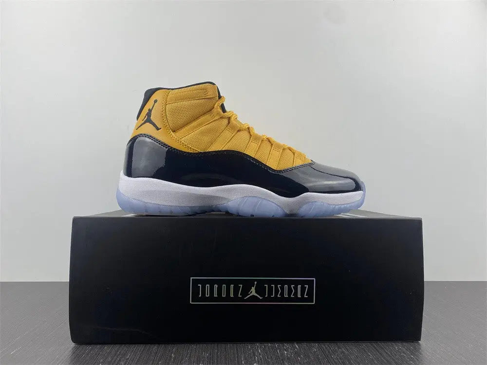 Air Jordan 11 Retro Black Yellow New with Tag & Box Metroutfits
