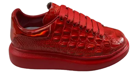 Exclusive Alexander McQueen Croc Skin Sneakers Metroutfits
