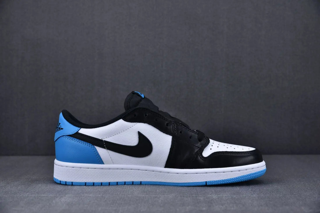 Air Jordan 1 Low Black Dark Powder Blue Sneakers Men Women Metroutfits