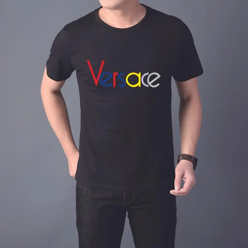 Versace - Men's T-Shirt Black White - Designer Casual Wear Metroutfits