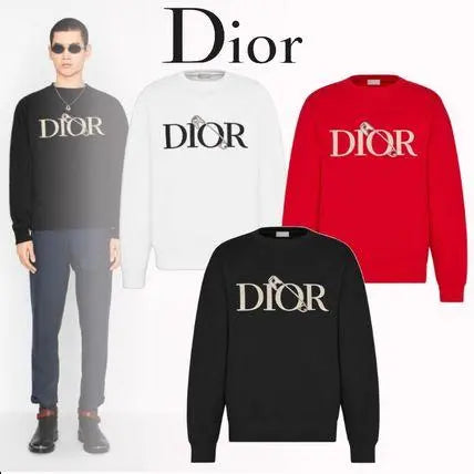 Christian Dior Logo Sweatshirt White Black Red for Men Metroutfits