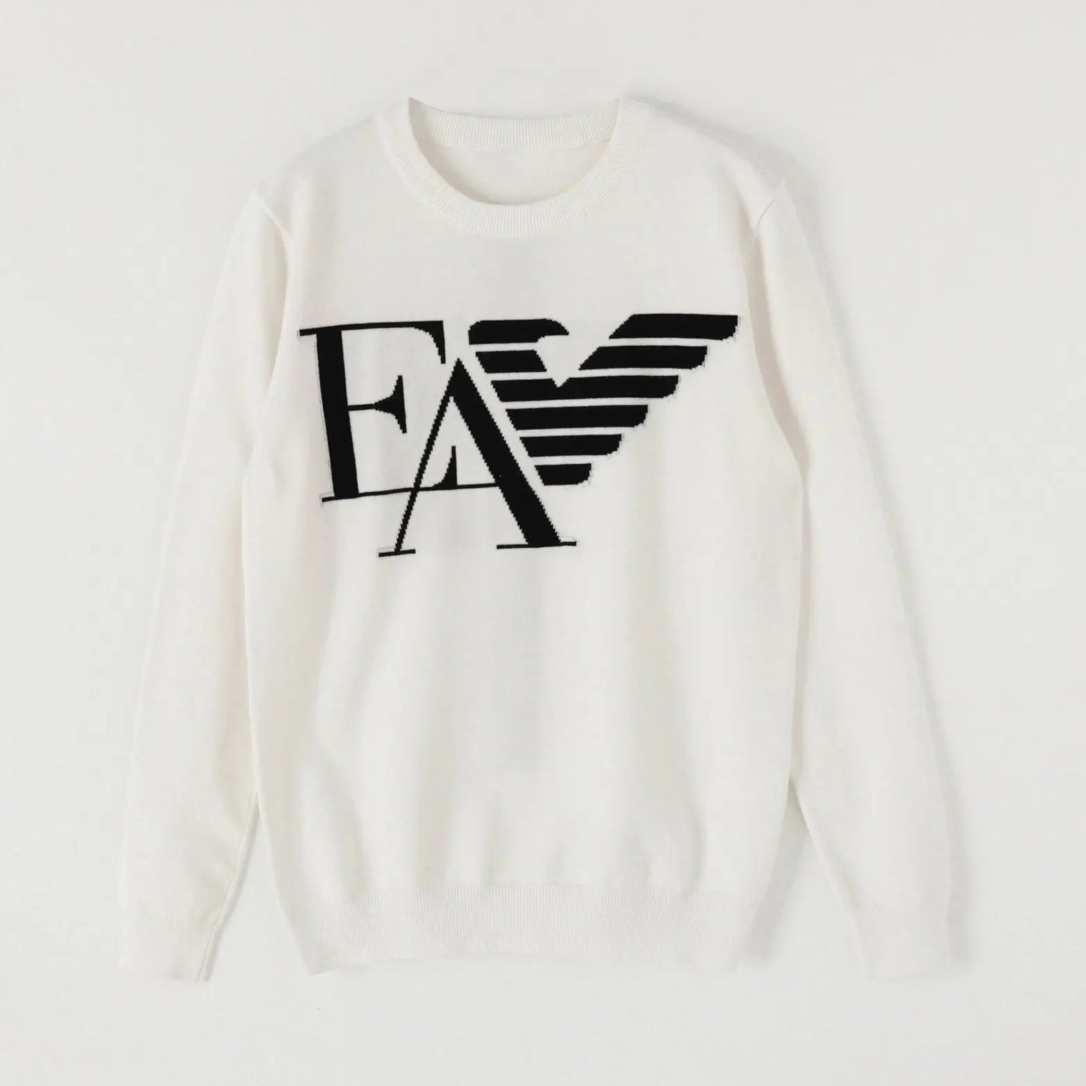 Armani Men's White Designer Sweatshirt Metroutfits