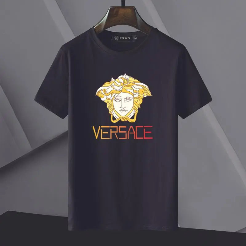 Versace Men's T-Shirt Black White Casual Wear Metroutfits