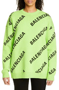 Balenciaga Women's Jacquard Logo Cotton Wool Jumper Metroutfitstore
