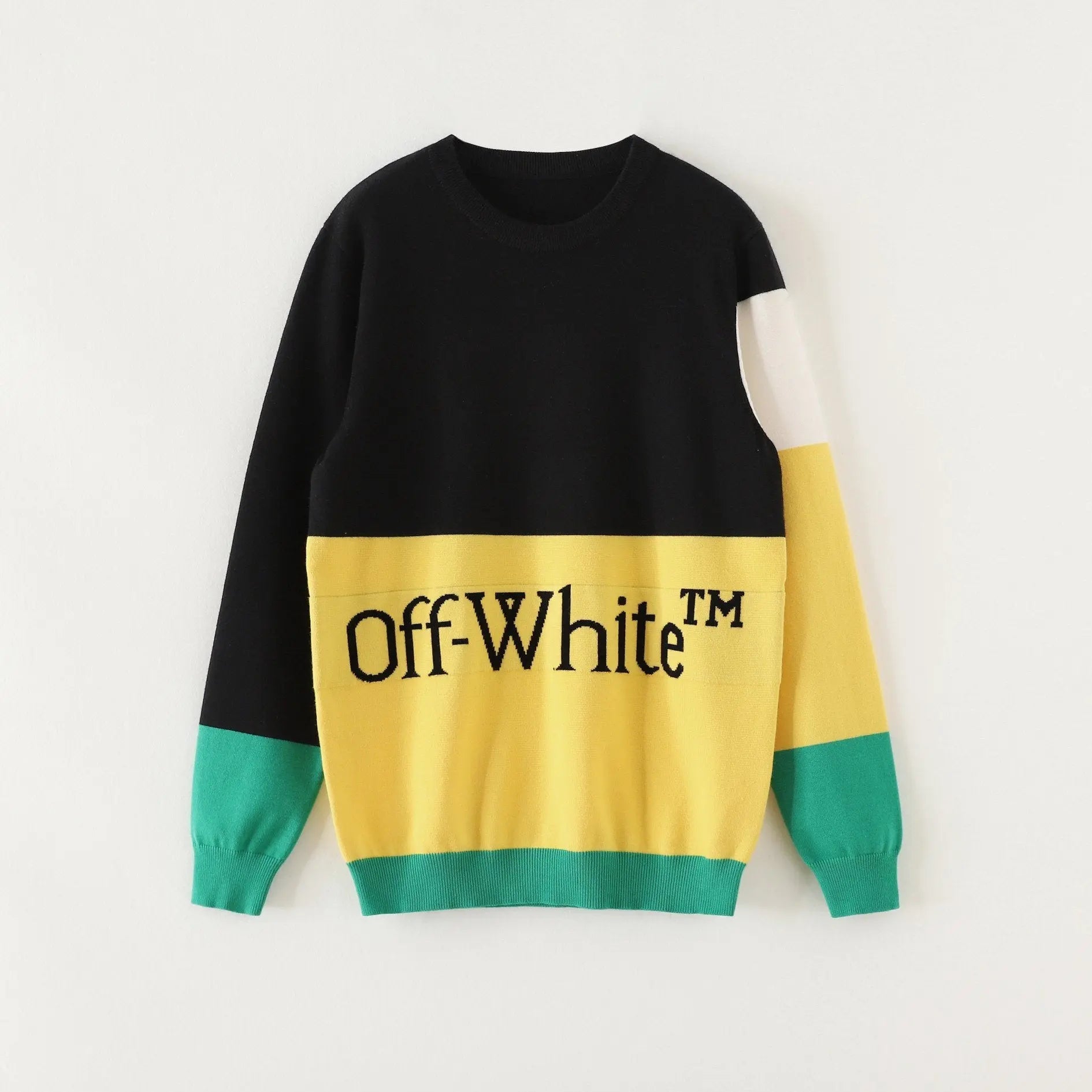Off-White Men's Black Yellow Sweatshirt Metroutfits