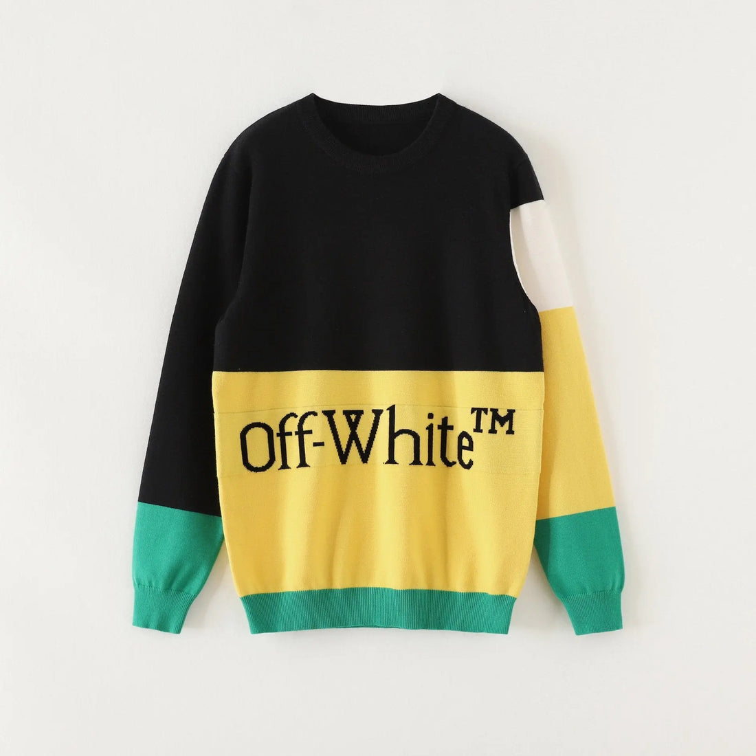 Off-White Men's Black Yellow Sweatshirt Metroutfits