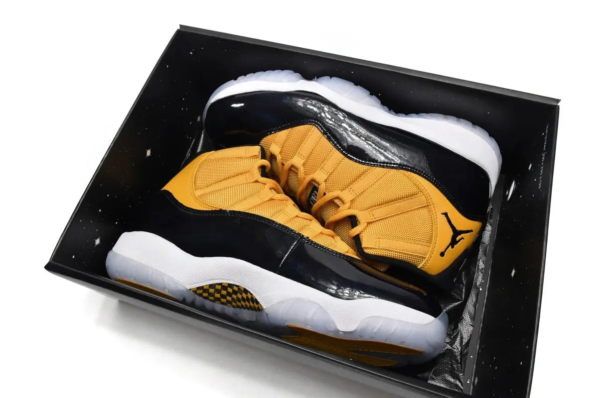 Nike Air Jordan 11 Retro Black Yellow Patent Leather Men’s Sneakers