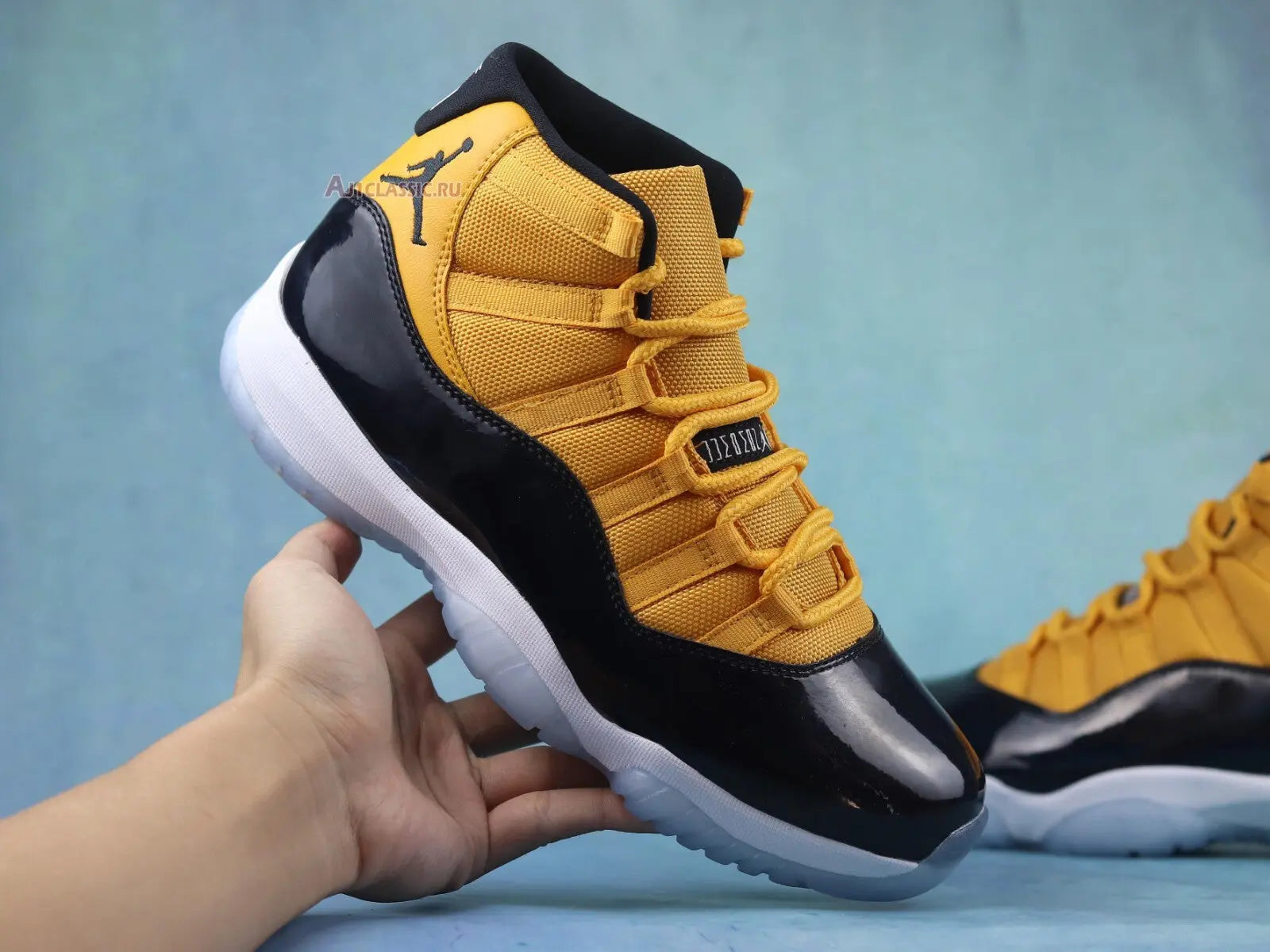 Nike Air Jordan 11 Retro Black Yellow Patent Leather Men’s Sneakers