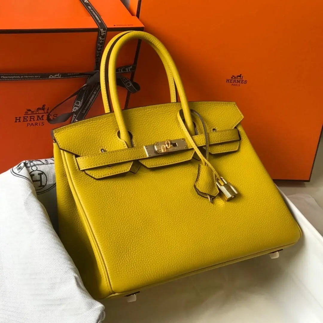 Hermes Birkin 30 cm Jaune de Naples Togo Gold Hardware