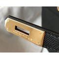 Hermes Kelly 30 Togo Leather Black Gold Hardware - With Strap & Dust Bag - NEW