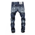 Men's Fashion Ripped Skinny Jeans – Distressed & Hand-Painted Denim Chic Tread