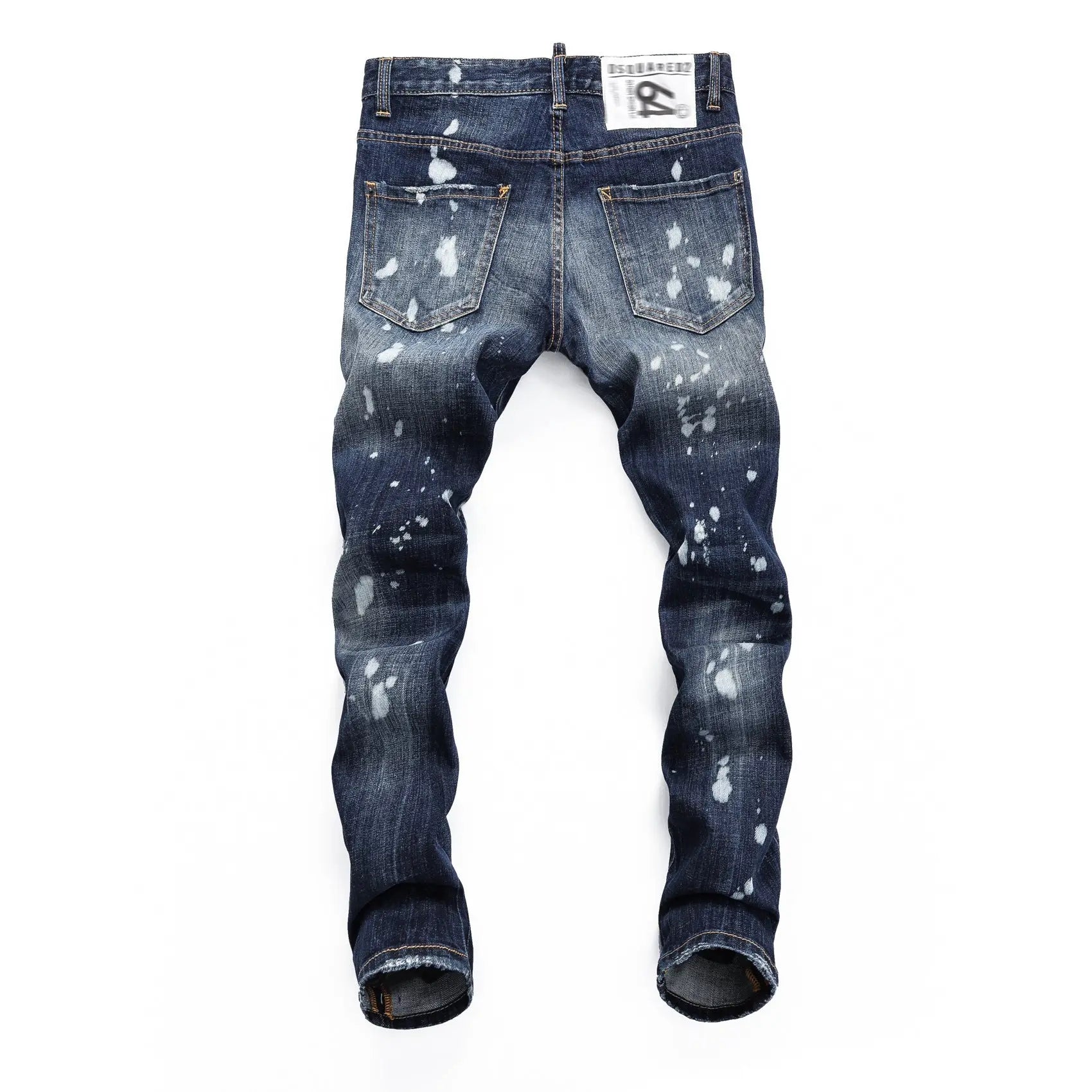 Men's Fashion Ripped Skinny Jeans – Distressed & Hand-Painted Denim Chic Tread
