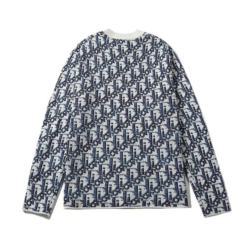 Dior Men's Blue and Off-White Designer Sweatshirt Metroutfits