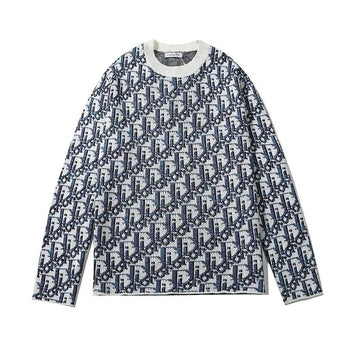 Dior Men's Blue and Off-White Designer Sweatshirt Metroutfits