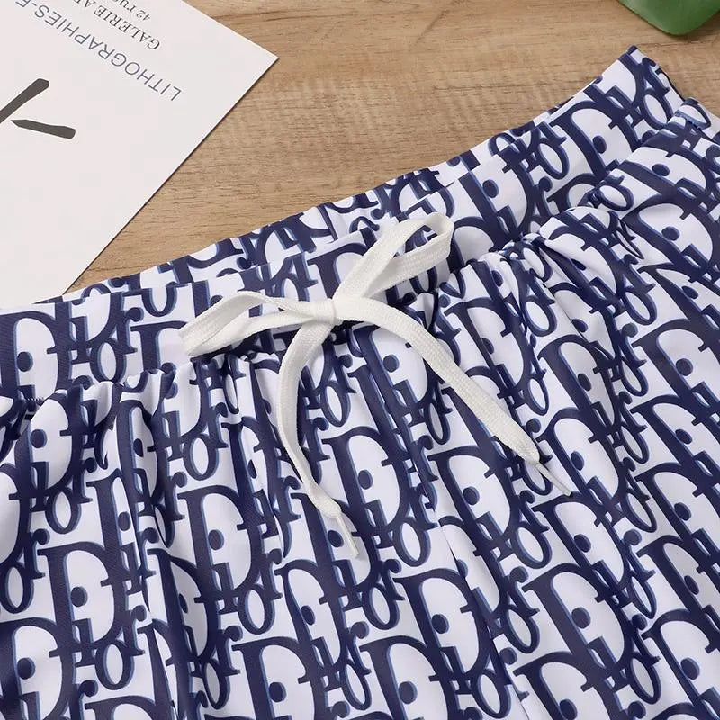 DIOR - Men's Designer Short White Blue - Luxury Casual Wear Metroutfits