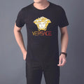 Versace Men's T-Shirt Black White Casual Wear Metroutfits