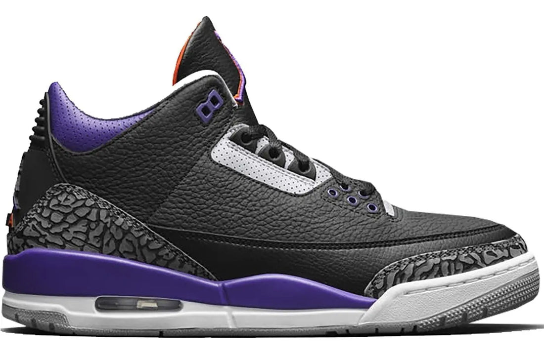 Air Jordan 3 Retro Black Court Purple Sneakers Metroutfits