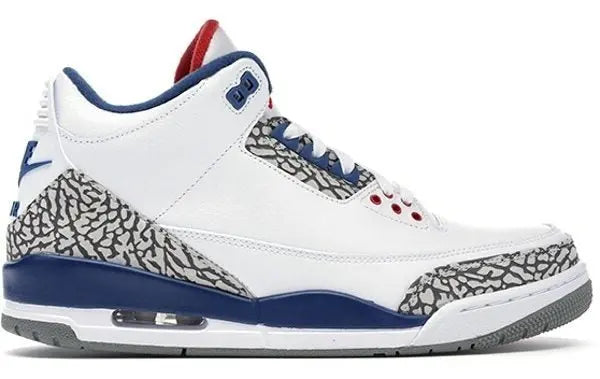 Air Jordan 3 Retro True Blue Leather Sneakers Metroutfits