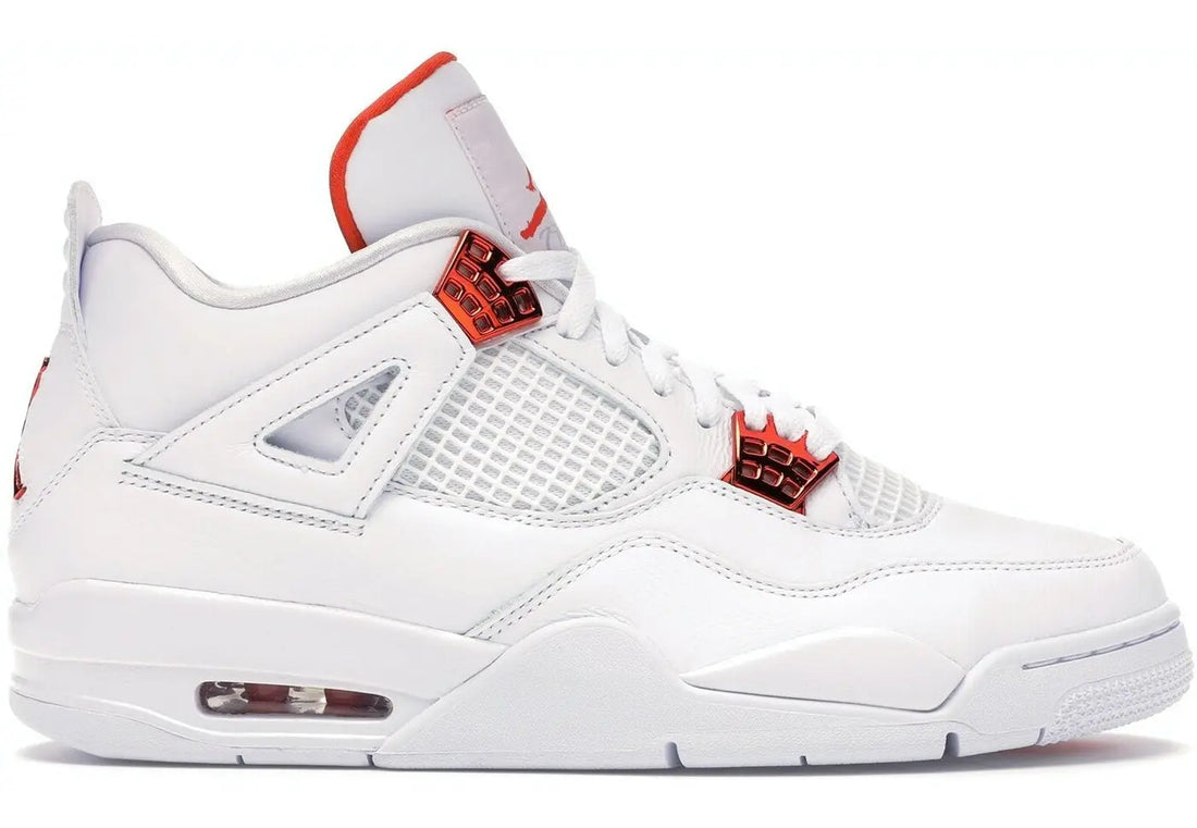 Air Jordan 4 Retro Metallic Orange Basketball Sneakers Metroutfits