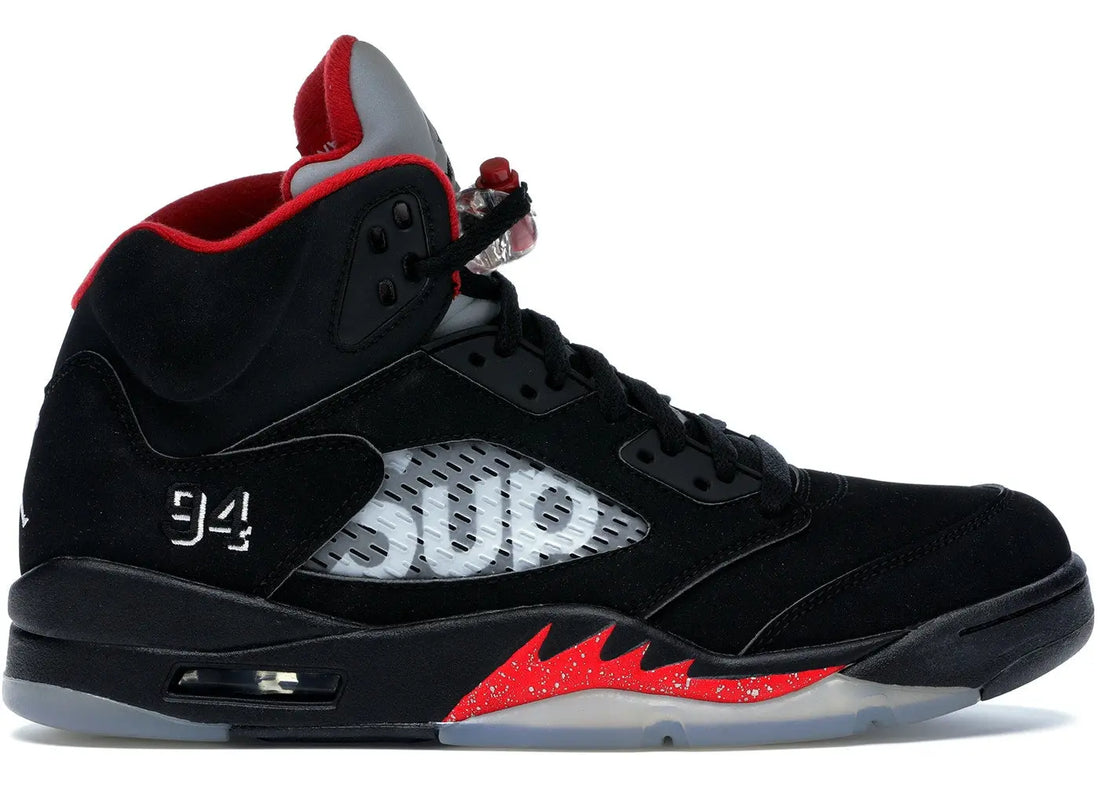 Air Jordan 5 Retro Supreme Black Sneakers New With Box Metroutfits