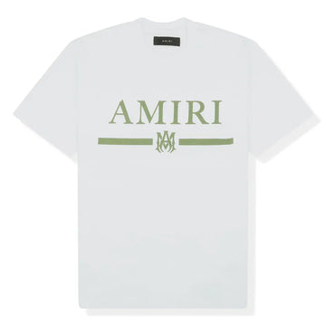 Amiri MA Bar Logo White Green T-Shirt For Men Metroutfits