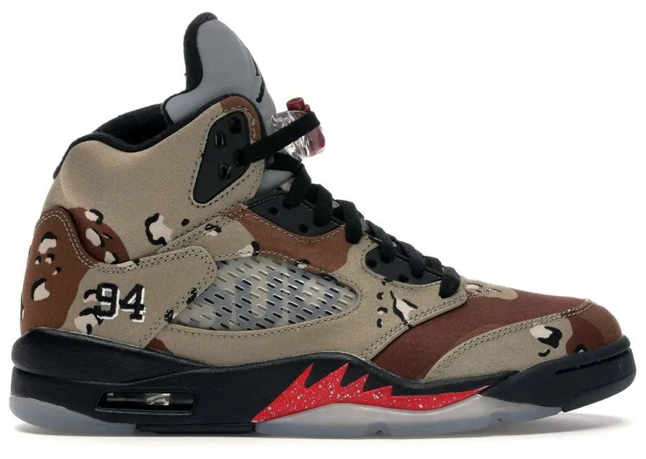 Air Jordan 5 x Supreme Desert Camo Sneakers Metroutfits