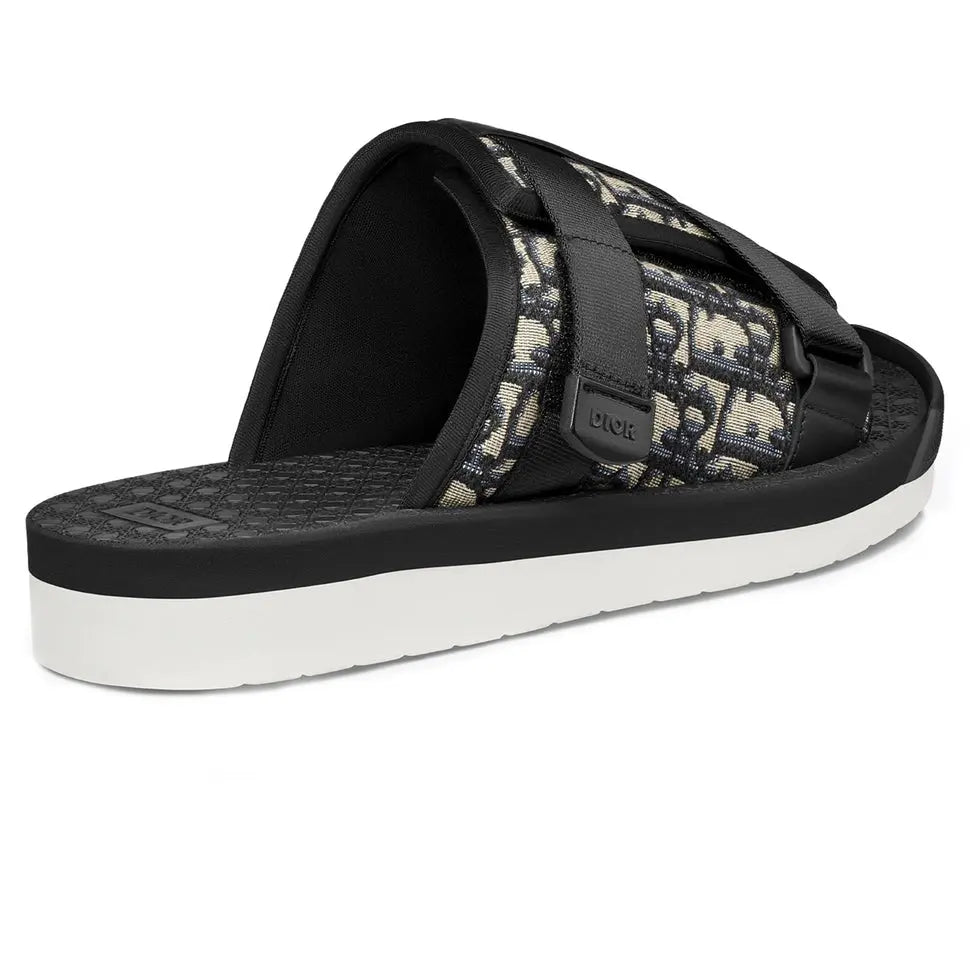 Dior Alpha Oblique Sandal Beige & Black Jacquard Metroutfits