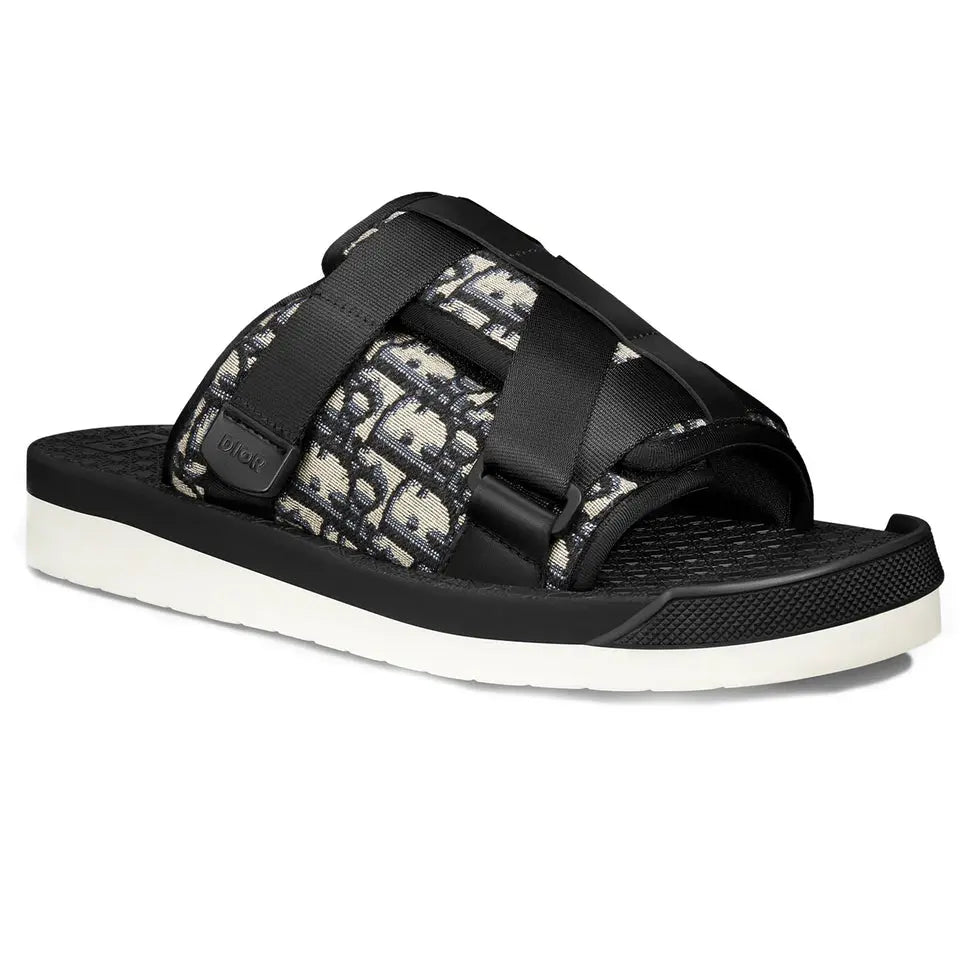 Dior Alpha Oblique Sandal Beige & Black Jacquard Metroutfits
