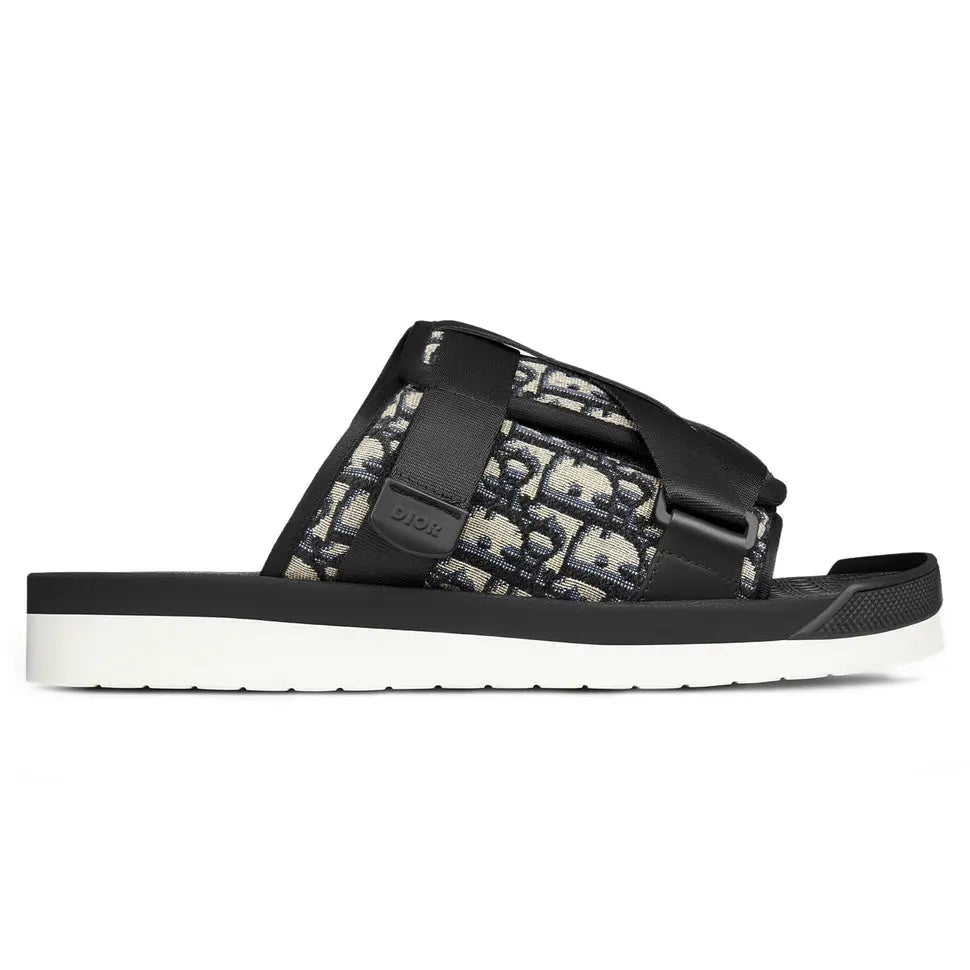 Dior Alpha Oblique Sandal Beige & Black Jacquard Metroutfits