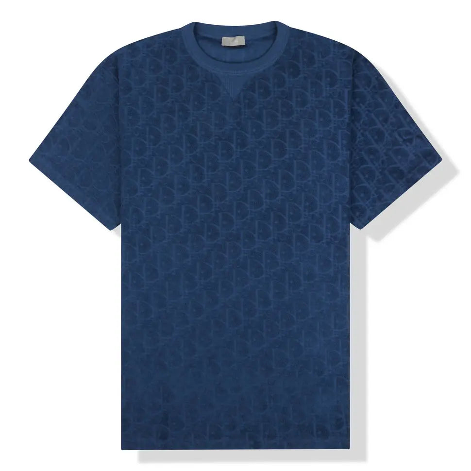 Dior Oblique Towelling T-Shirt in Blue & Orange Metroutfits