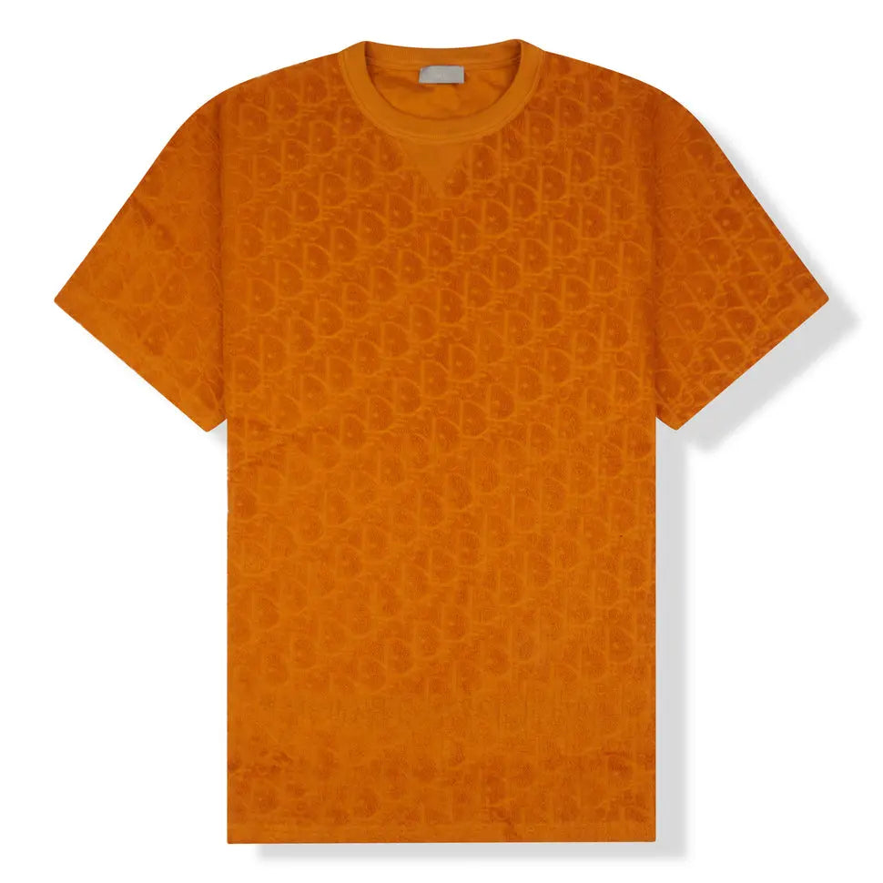 Dior Oblique Towelling T-Shirt in Blue & Orange Metroutfits