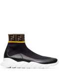 Fendi Logo hi-top stretch sock sneakers - chic tread