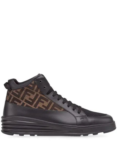 Fendi jacquard FF logo high-top sneakers - chic tread