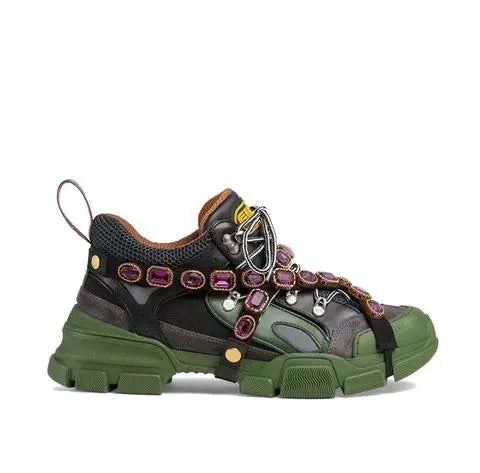 Gucci Flashtrek SEGA Green Sneakers with Removable Crystals Metroutfits