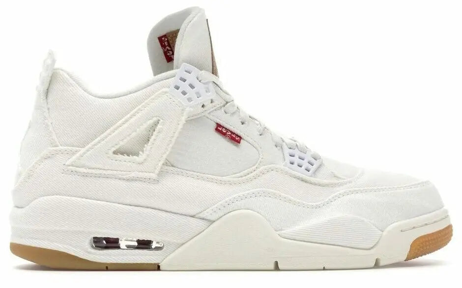 Air Jordan 4 Retro Levis White Sneakers Metroutfits