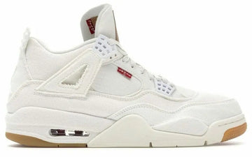 Air Jordan 4 Retro Levis White Sneakers Metroutfits