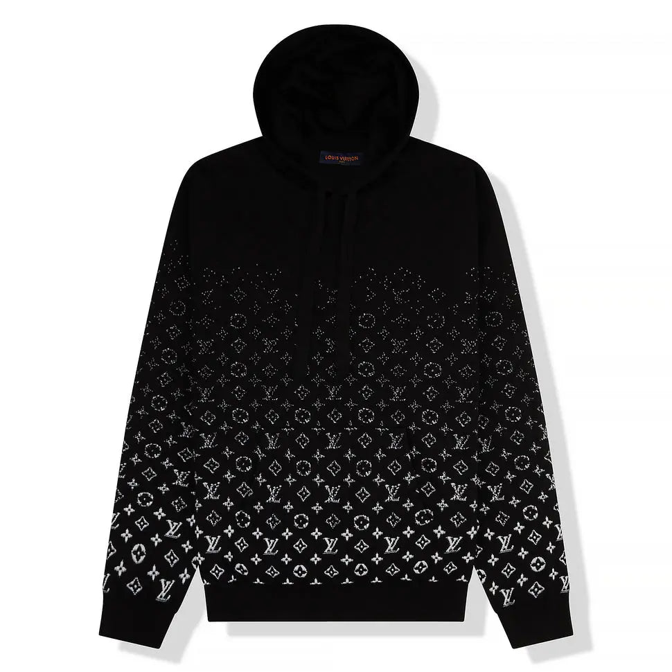 Louis Vuitton Monogram Gradient Knit Black Hoodie New Metroutfits