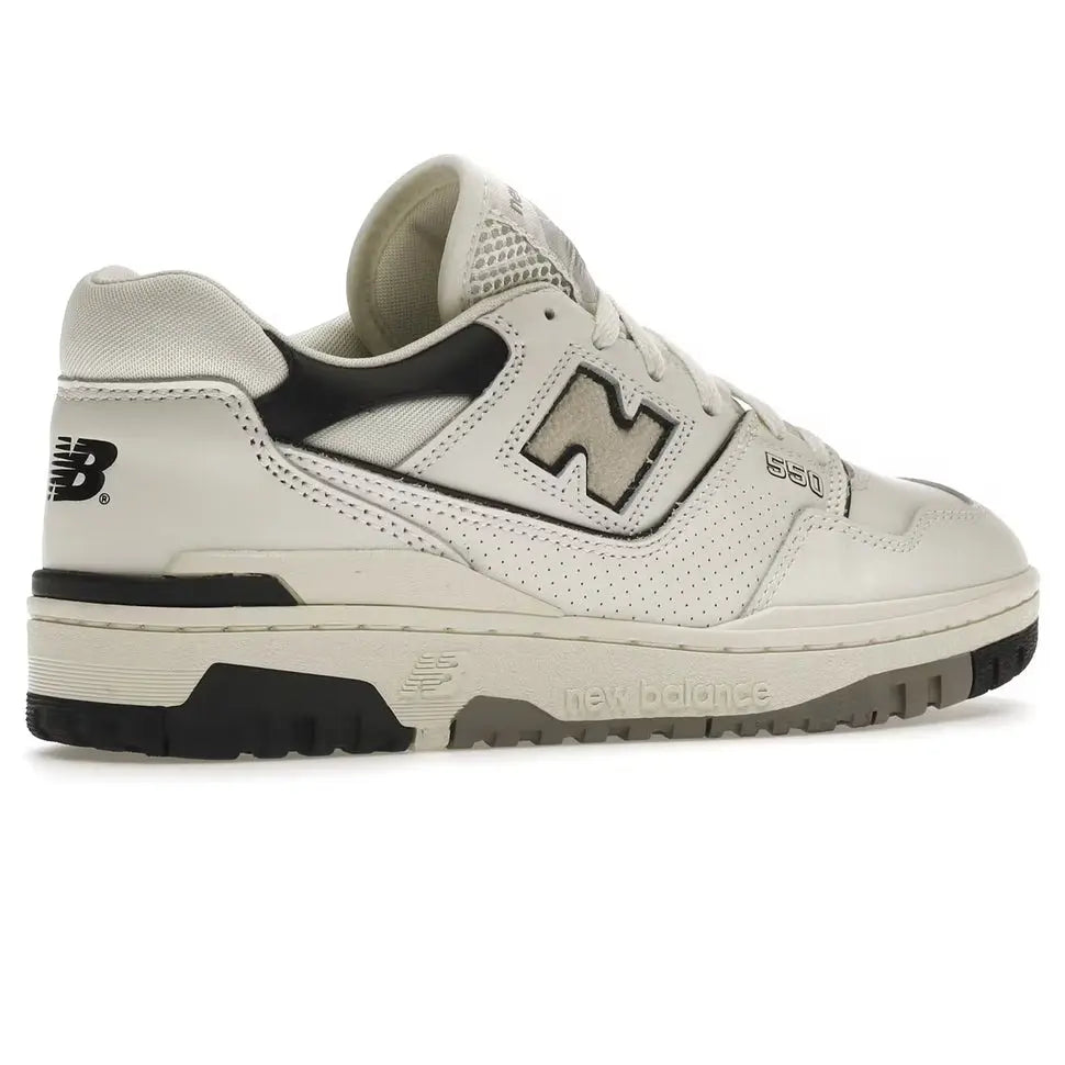 New Balance 550 Cream Black Retro Sneaker Metroutfits